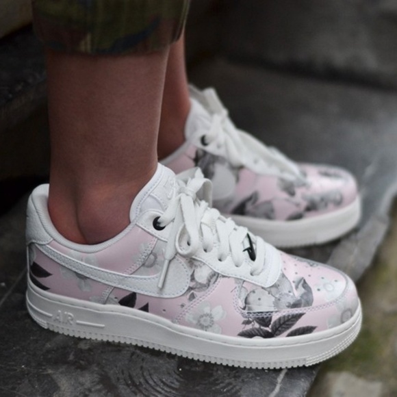 pink flower air force ones